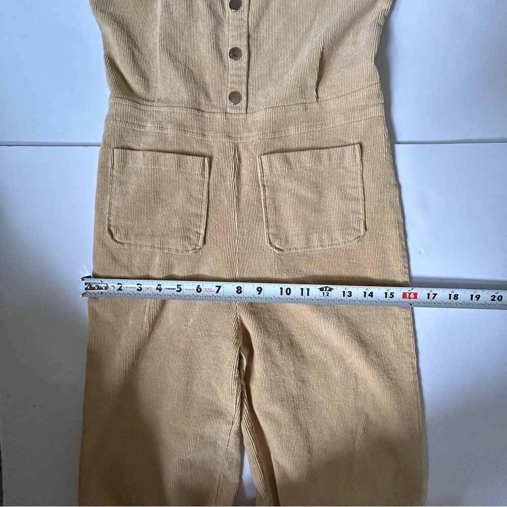 Forever 21 Y2K Juniors Corduroy Fitted Size Medium Tan Jumpsuit/Overalls - Picture 8 of 10